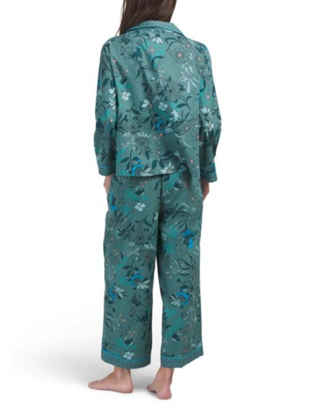 JAPNA 2pc Cotton Mixed Print Long Sleeve Notch Collar Pajama Set - Picture 2 of 4